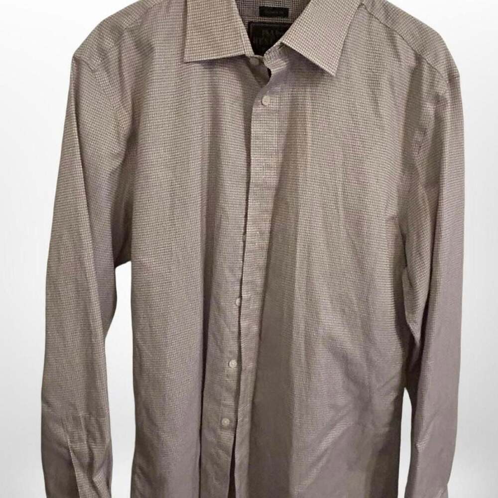 Jos. A. Bank Reserve Tailored Fit Dress Shirt, 100% Egyptian Cotton, Brown/White